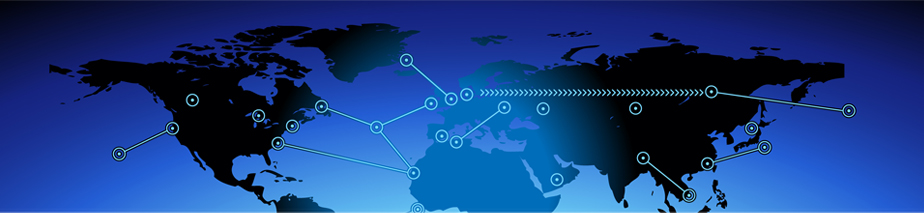 World map illustration with dots connecting